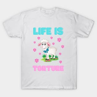 'Life is Torture' retro lamb T-Shirt